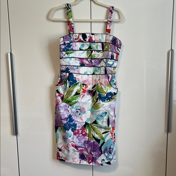 NWOT Spense Cotton Floral Strappy Midi Dress pockets Multicolor, Size 10 - Picture 1 of 10
